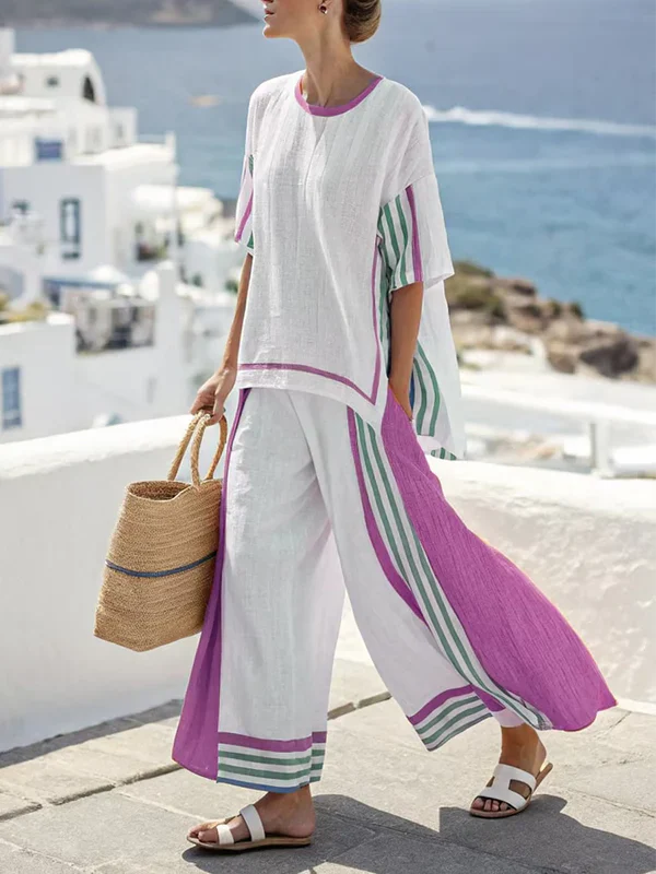 Kendo | Striped Ethnic Set with Relaxed Fit