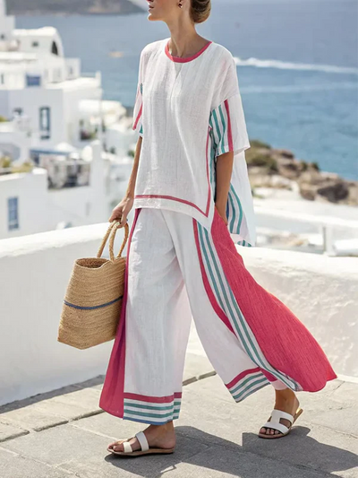 Kendo | Striped Ethnic Set with Relaxed Fit