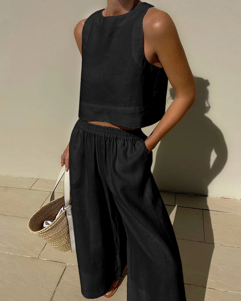 LunaBelle- SOLID SUMMER CASUAL SET