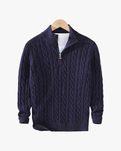 Daniel | Half-Zip Cable Knit Sweater For Men