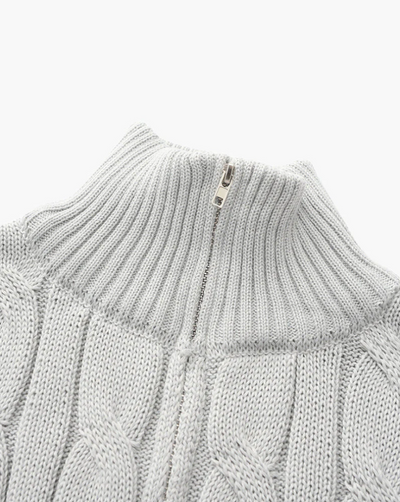 Daniel | Half-Zip Cable Knit Sweater For Men