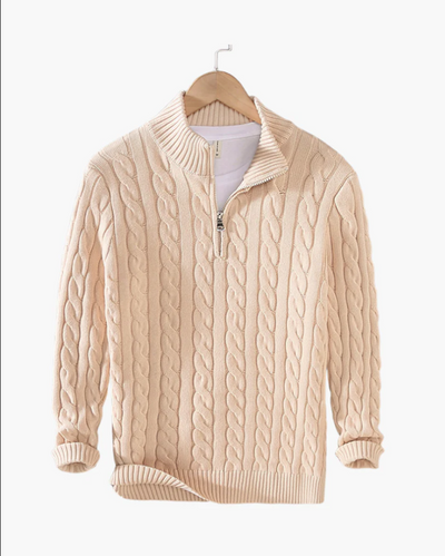 Daniel | Half-Zip Cable Knit Sweater For Men