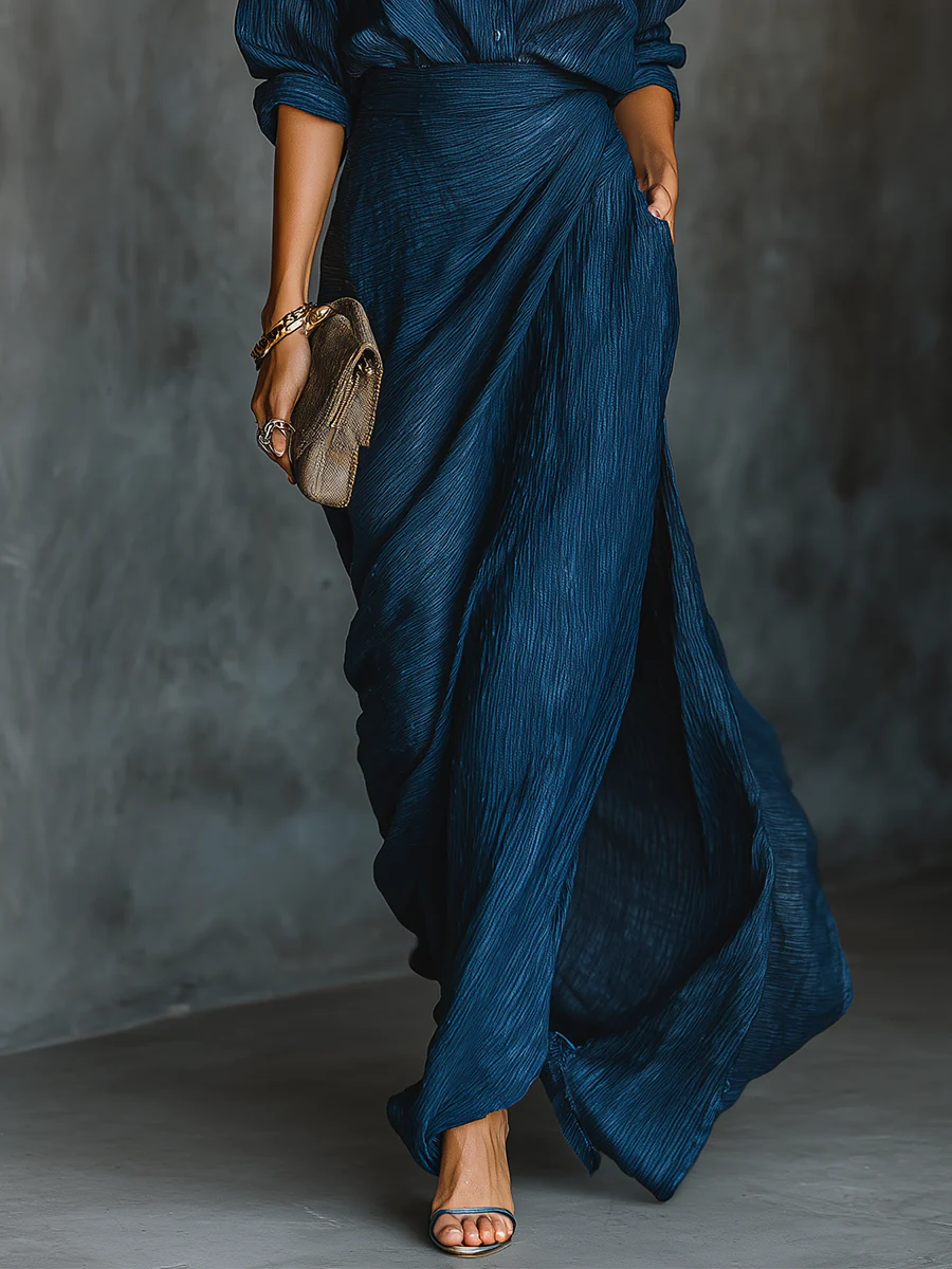 Valeria | Elegant shirt and long skirt set
