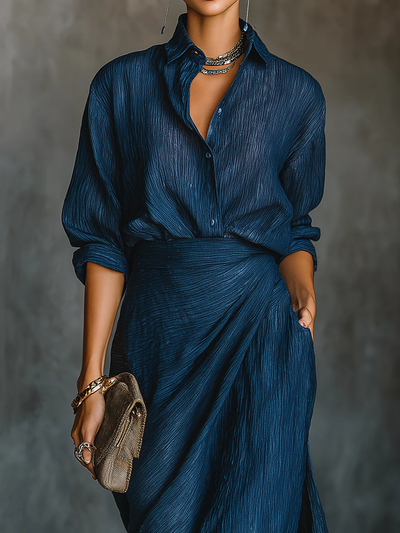 Valeria | Elegant shirt and long skirt set