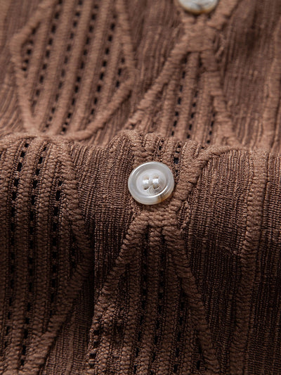 Geometric Cuban Shirt & Linen look Pants